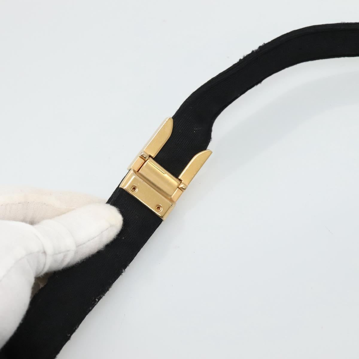CHANEL Choco Bar line Shoulder Bag Canvas Black CC BA034