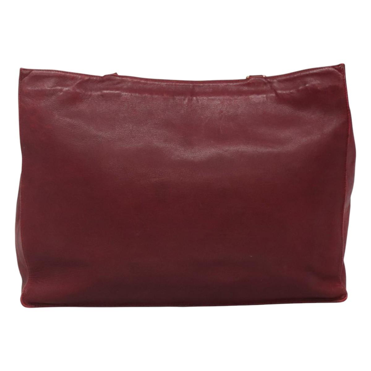 CHANEL COCO Mark Chain Shoulder Bag Lamb Skin Red Gold CC BA095