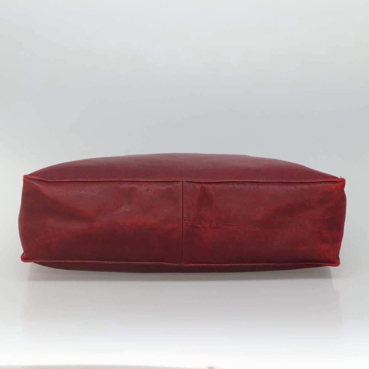 CHANEL COCO Mark Chain Shoulder Bag Lamb Skin Red Gold CC BA095
