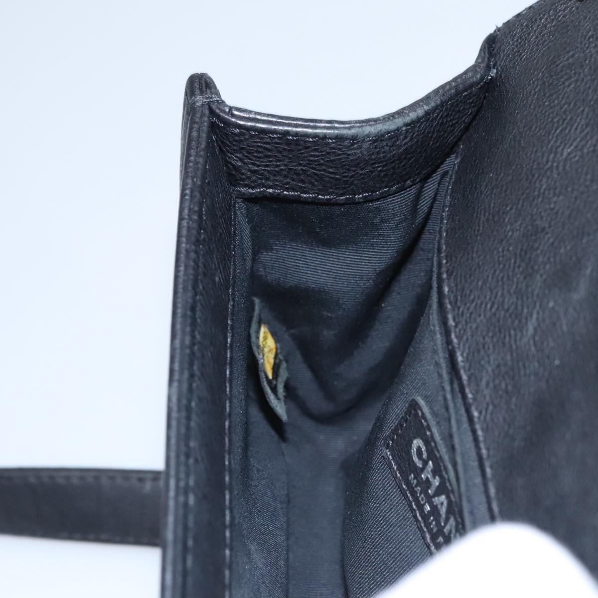 CHANEL Chain Matelasse Boy Chanel Shoulder Bag Lamb Skin Black CC BA244S