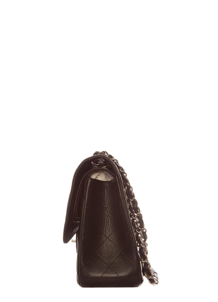 Chanel Black Jumbo Caviar Double Flap SHW Handbag