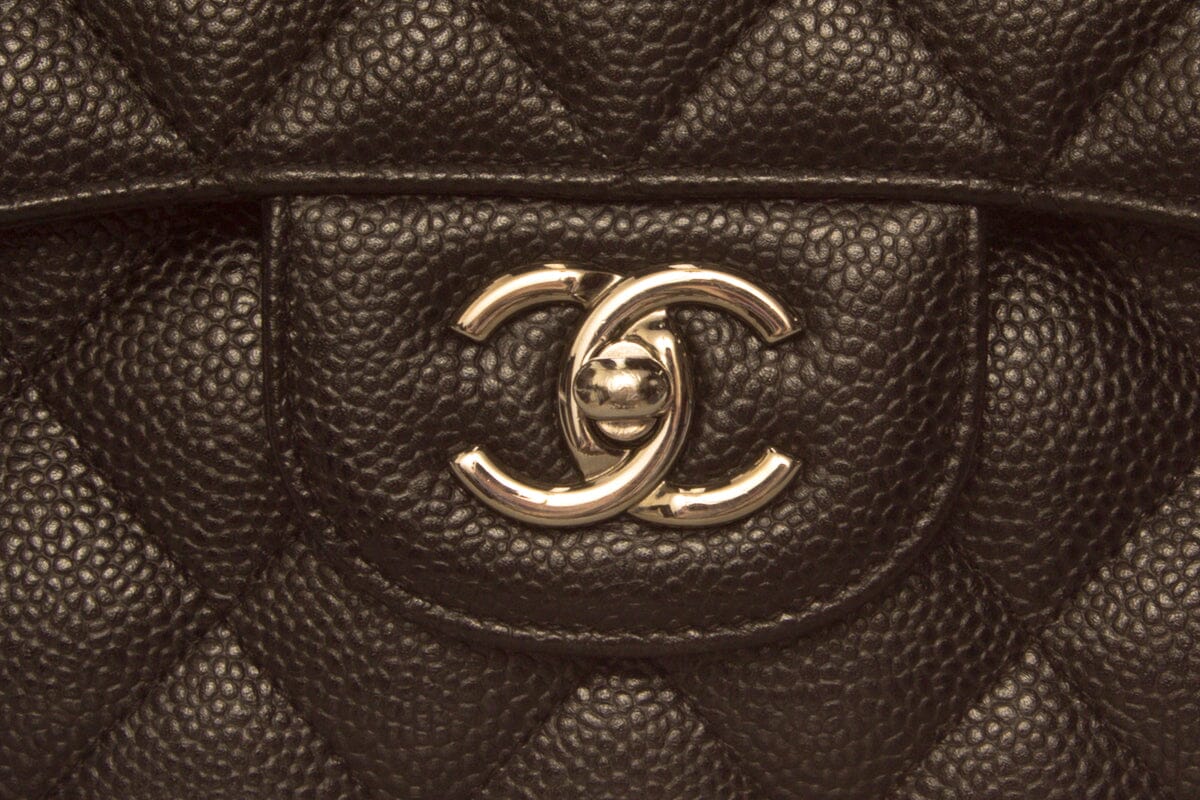 Chanel Black Jumbo Caviar Double Flap SHW Handbag