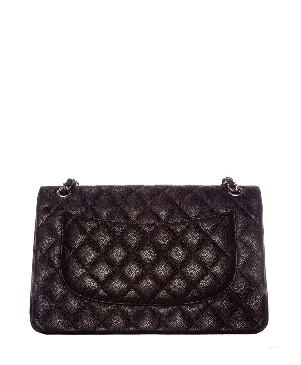 Chanel Black Jumbo Caviar Double Flap SHW Handbag