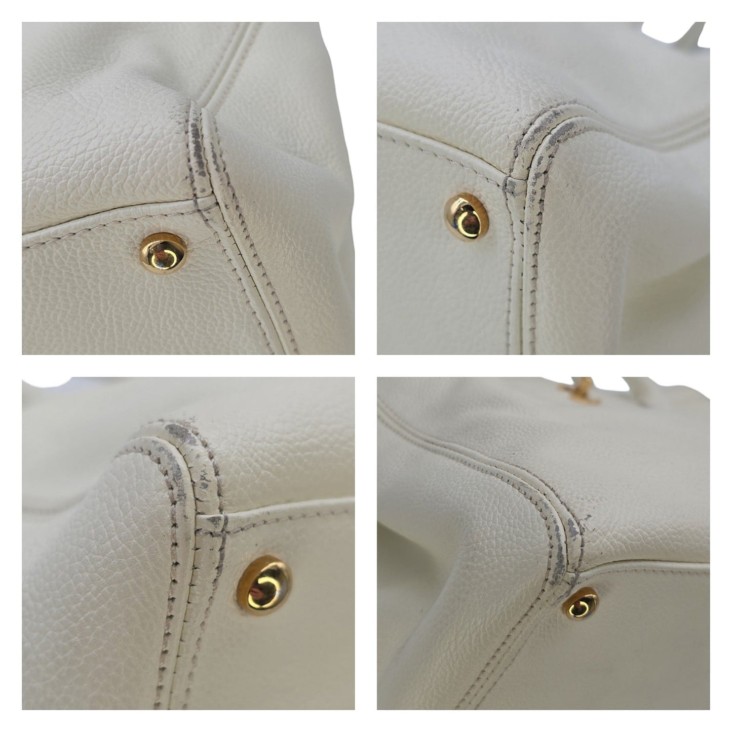 Chanel Vintage Calfskin Cerf Executive Shopper Tote White