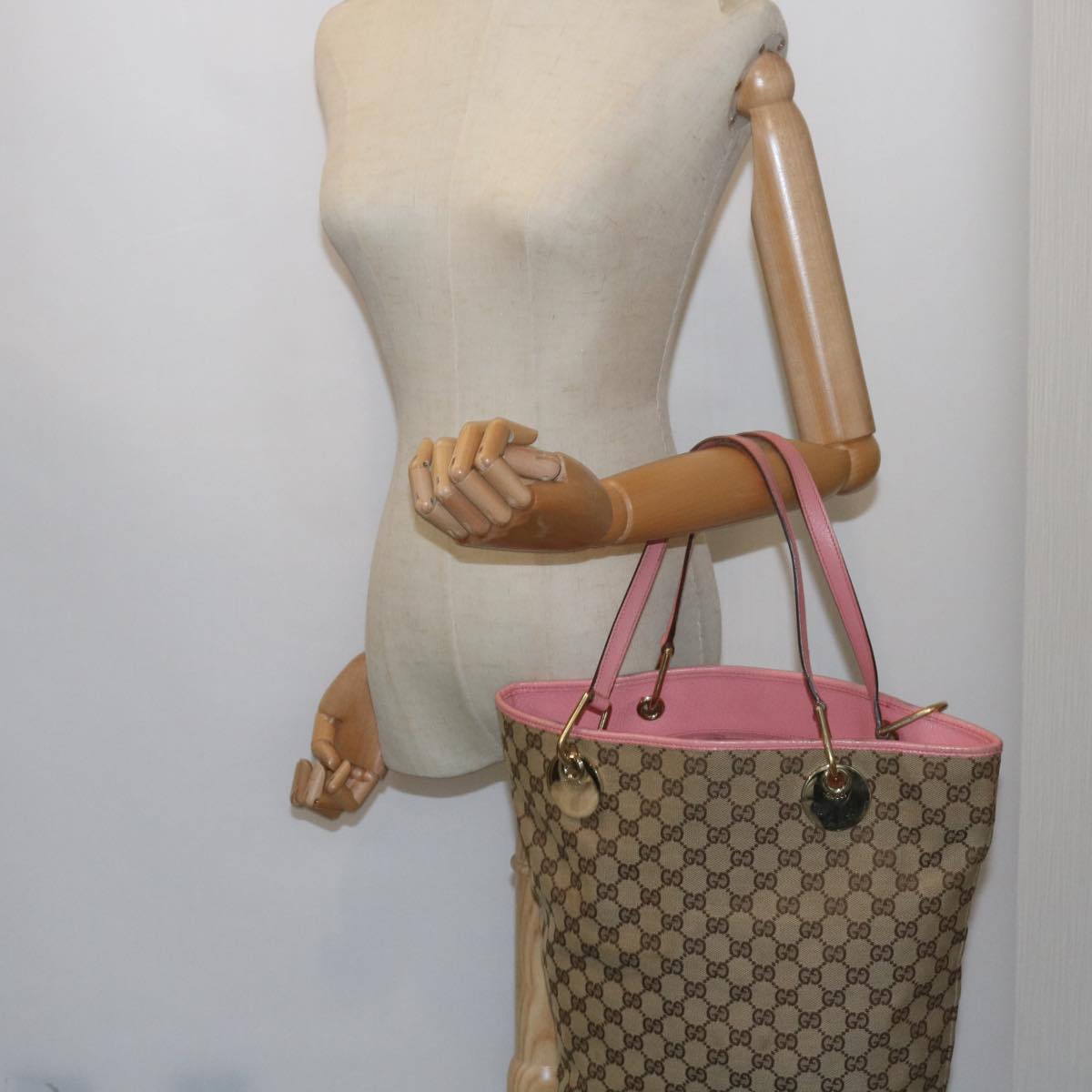 GUCCI GG Canvas Tote Bag Beige 120836 bs10424