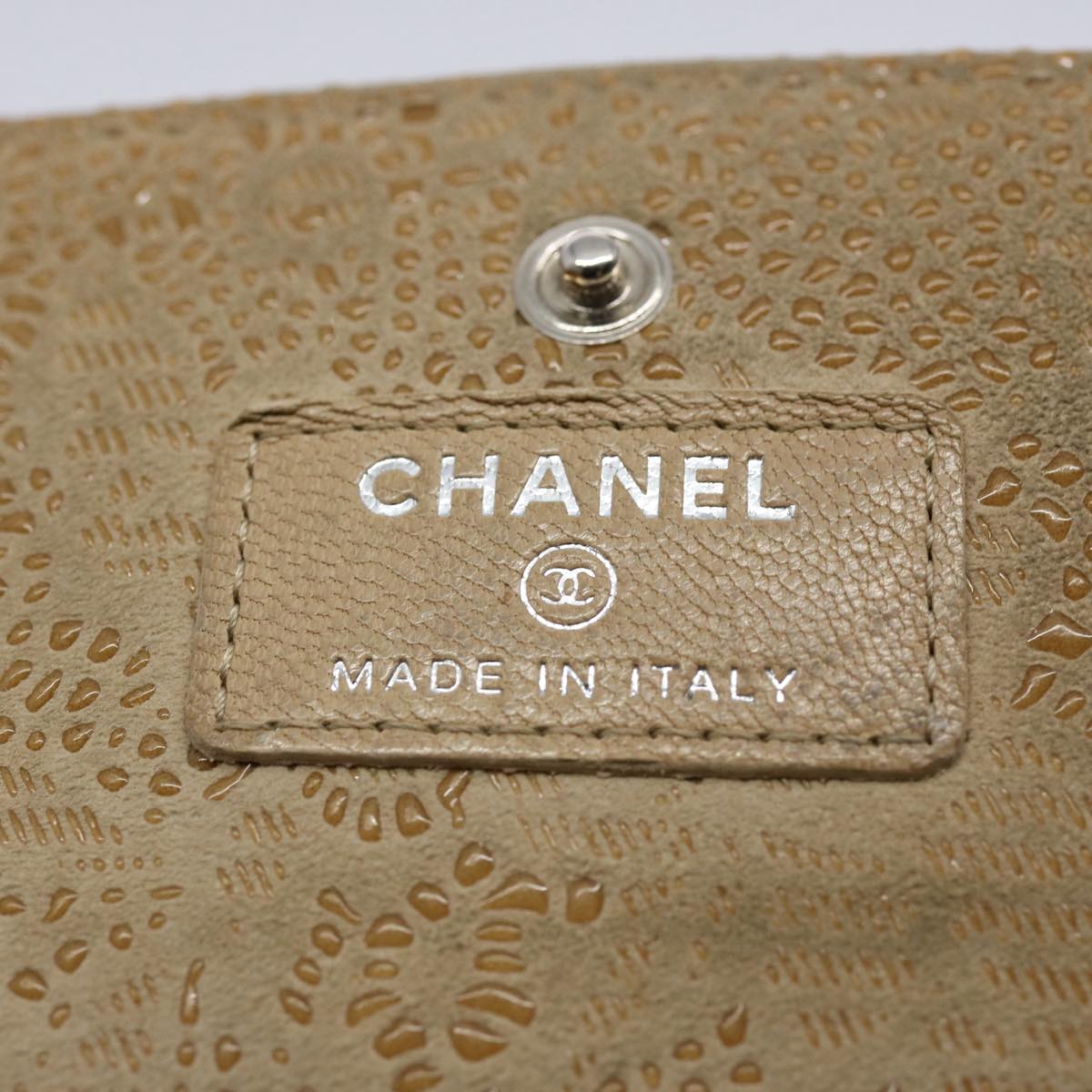 CHANEL Long Wallet Suede Beige CC bs10744