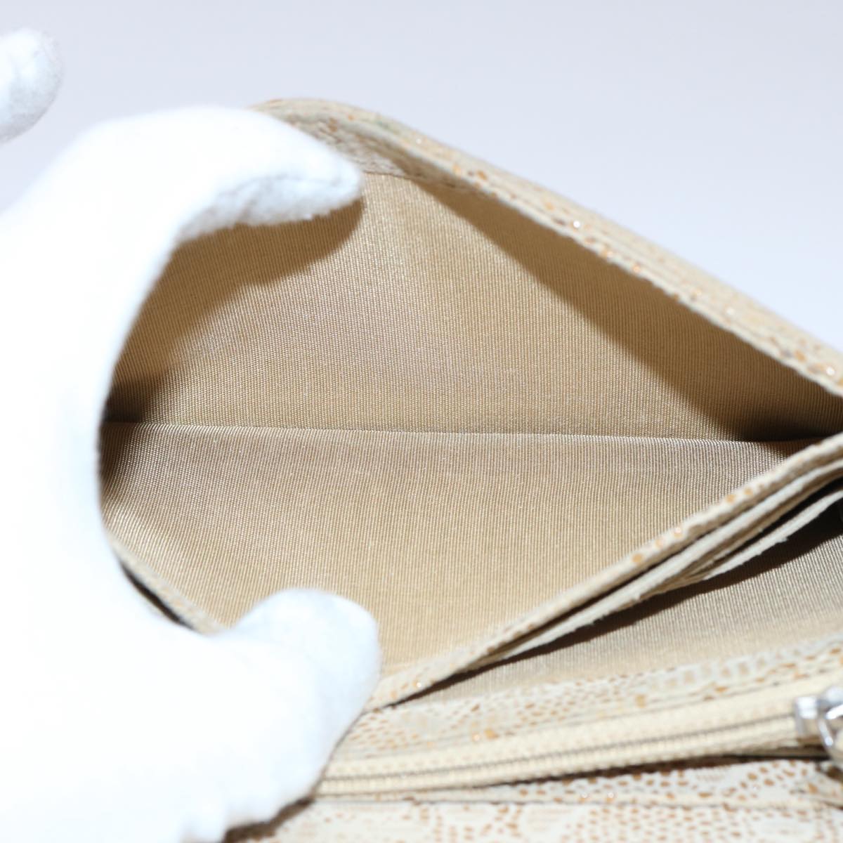 CHANEL Long Wallet Suede Beige CC bs10744