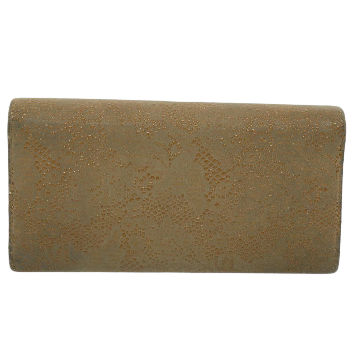 CHANEL Long Wallet Suede Beige CC bs10744