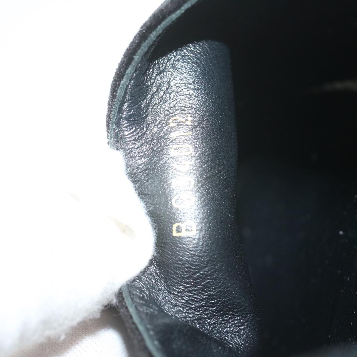 CHANEL Pumps Shoes Velor 38 Black CC bs10973