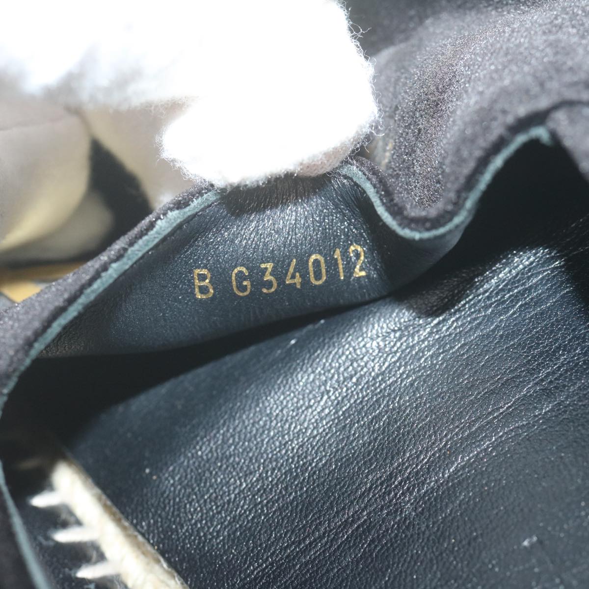 CHANEL Pumps Shoes Velor 38 Black CC bs10973