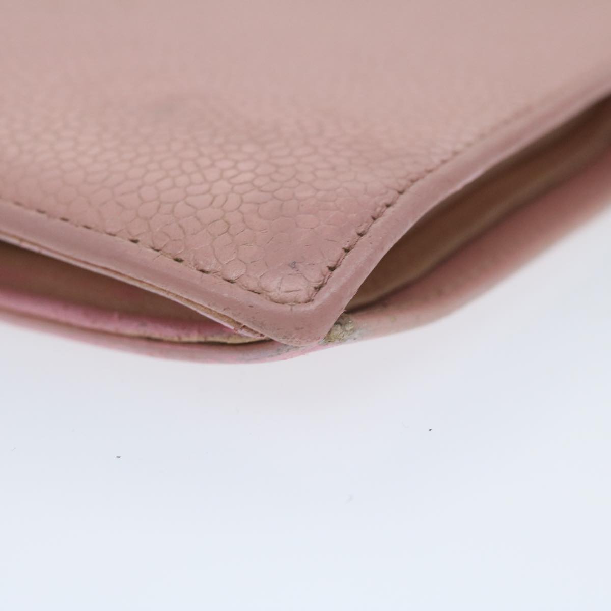 CHANEL Long Wallet Caviar Skin Pink CC bs11186