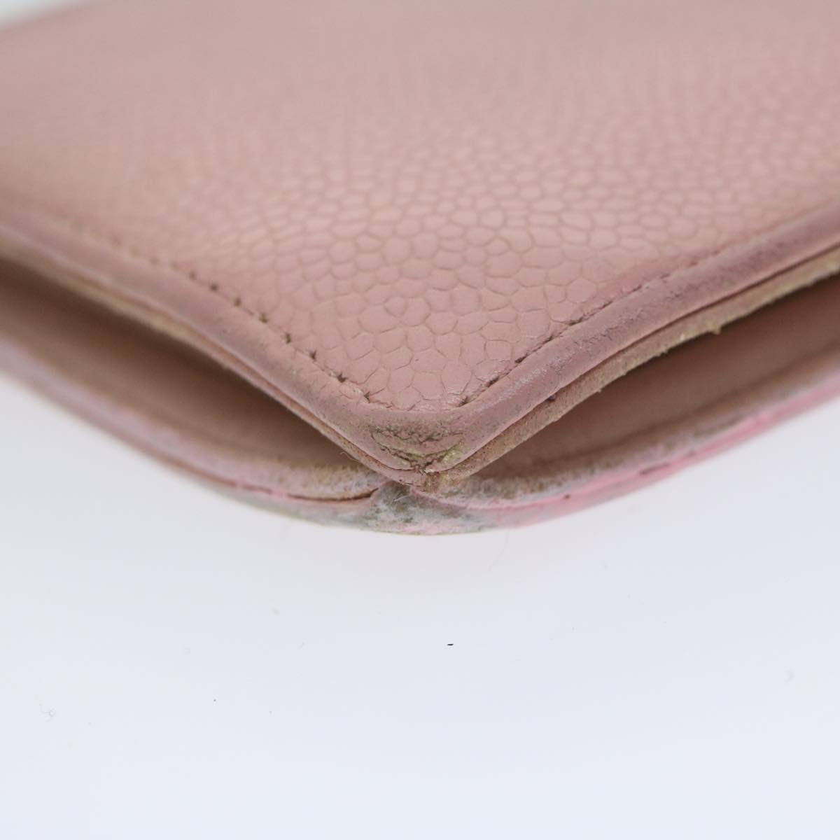 CHANEL Long Wallet Caviar Skin Pink CC bs11186