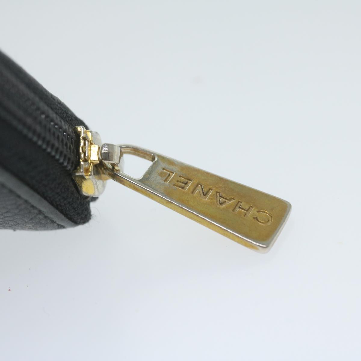 CHANEL Long Wallet Caviar Skin Black CC bs11198