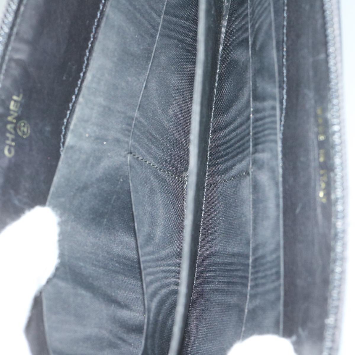 CHANEL Long Wallet Caviar Skin Black CC bs11198
