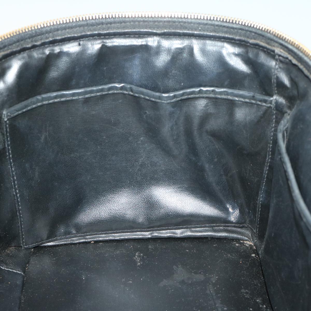 CHANEL Vanity Cosmetic Pouch Patent leather 2way Black CC bs11283