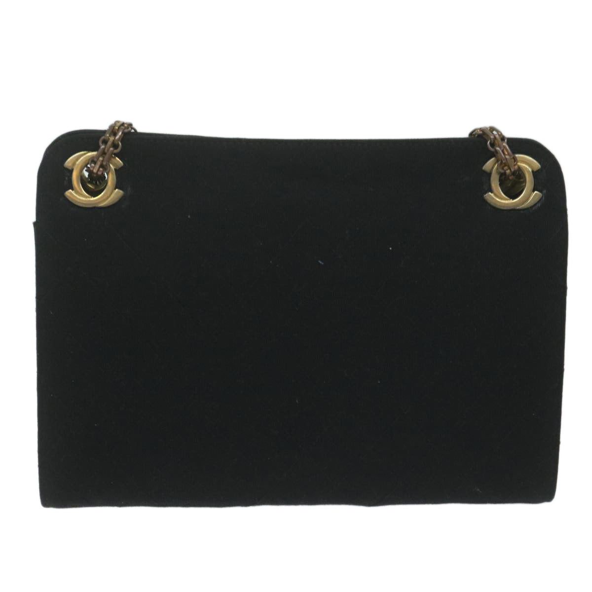 CHANEL Chain Shoulder Bag Cotton Black CC bs11474