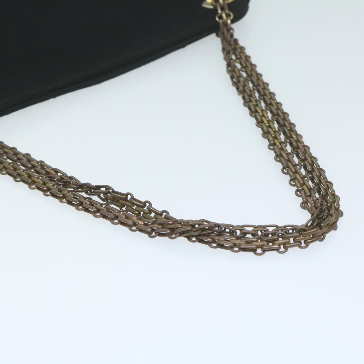 CHANEL Chain Shoulder Bag Cotton Black CC bs11474