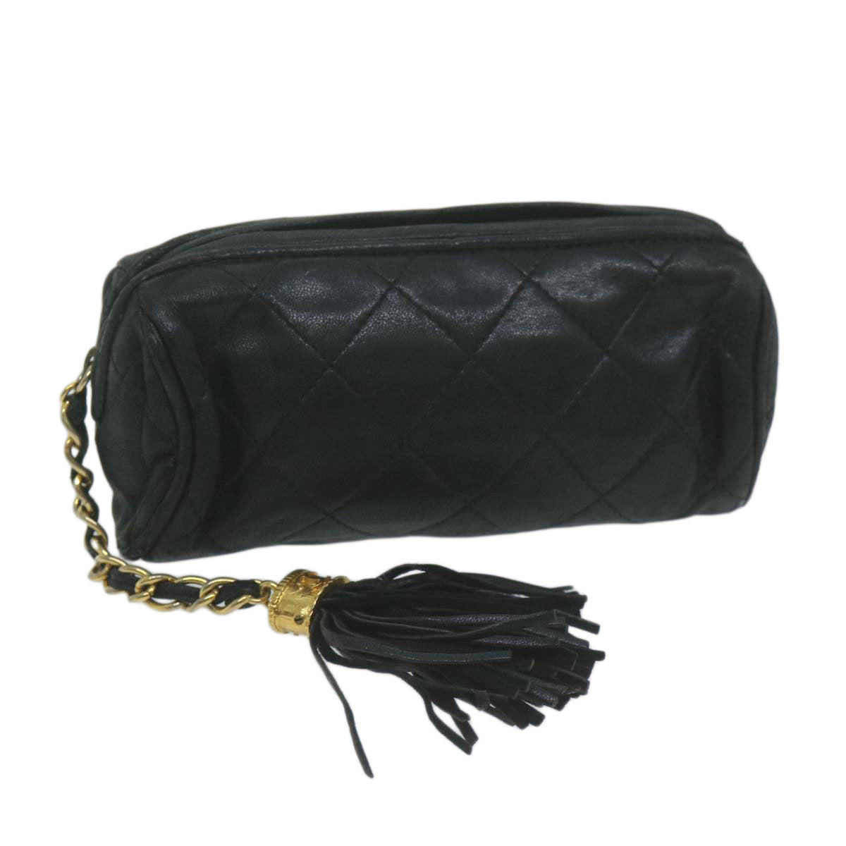 CHANEL Pouch Lamb Skin Black CC bs11890