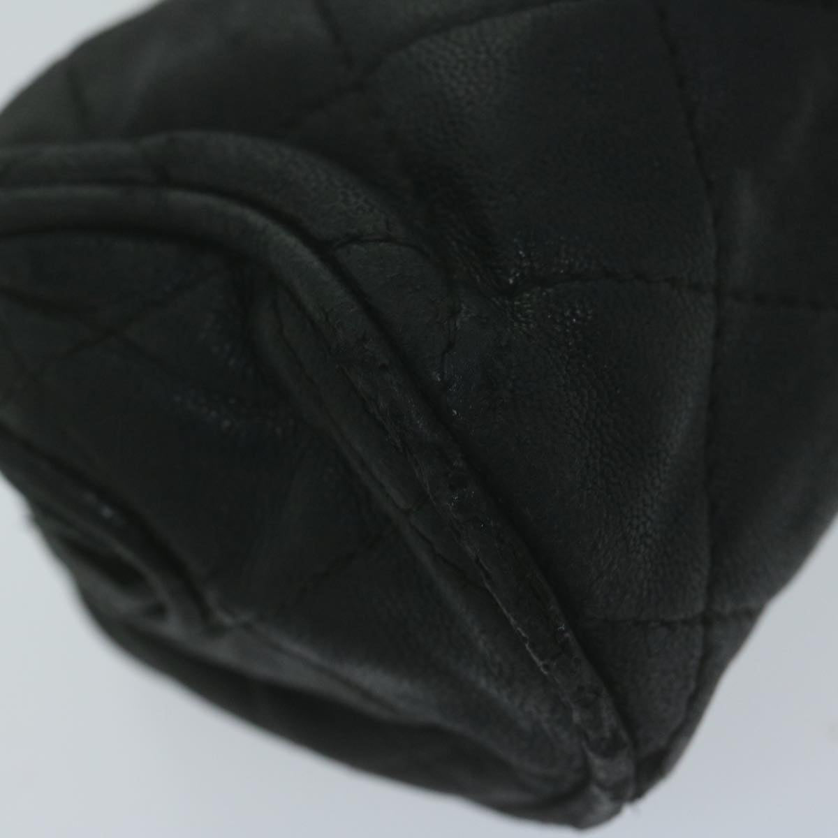 CHANEL Pouch Lamb Skin Black CC bs11890