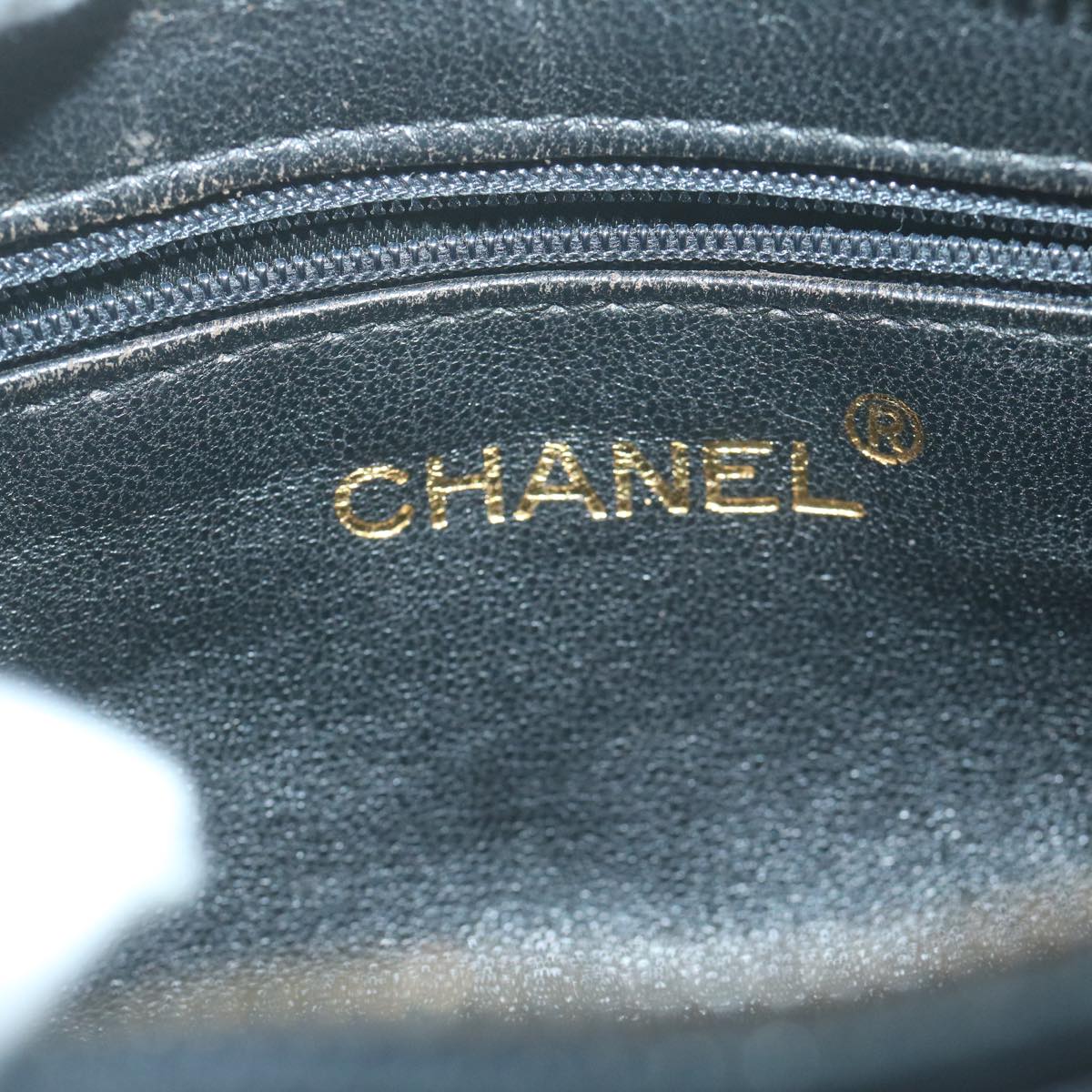 CHANEL Pouch Lamb Skin Black CC bs11890