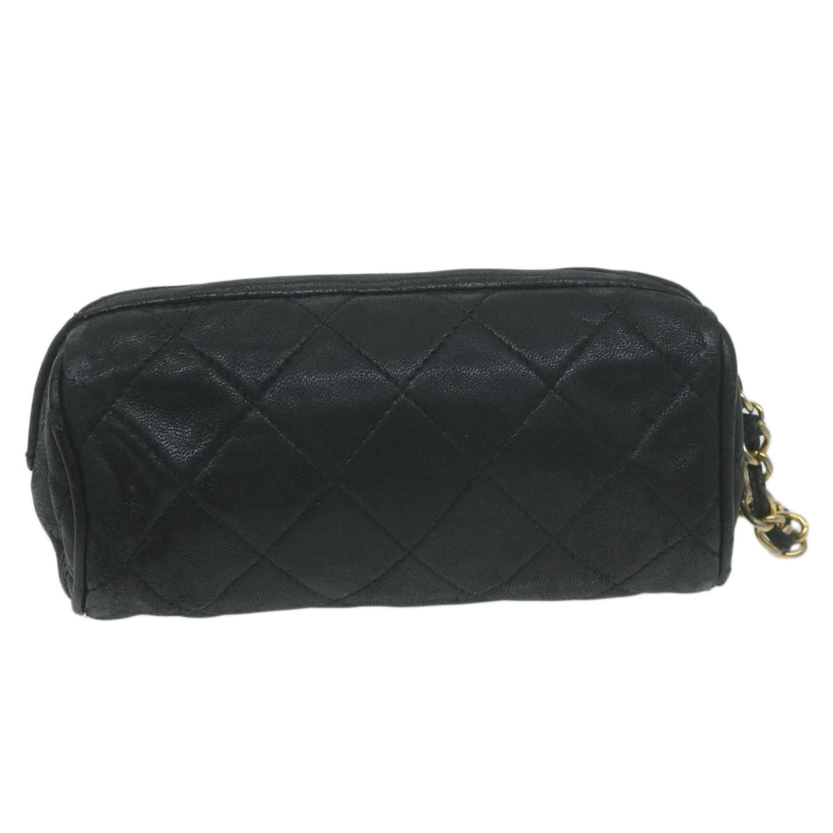 CHANEL Pouch Lamb Skin Black CC bs11890
