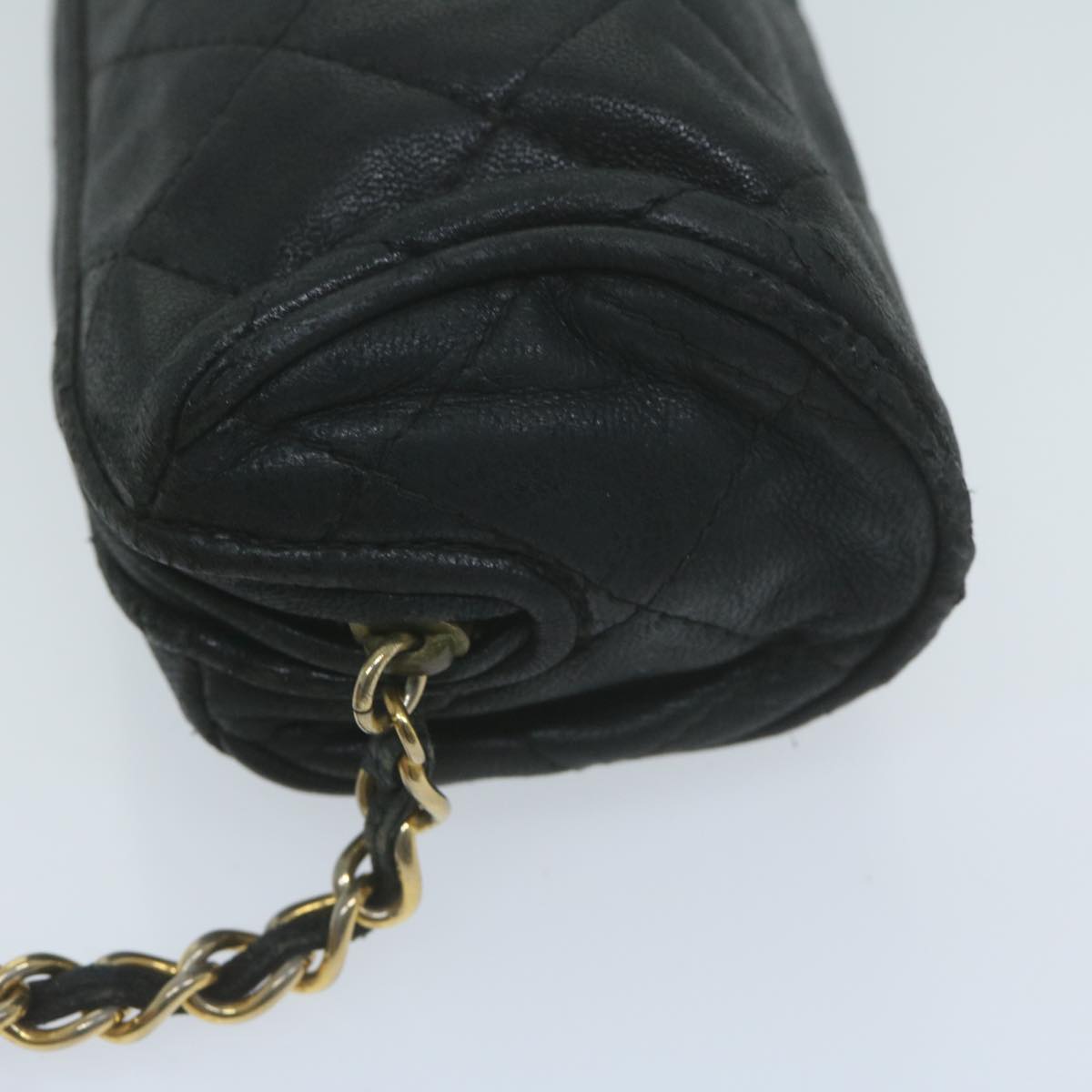 CHANEL Pouch Lamb Skin Black CC bs11890