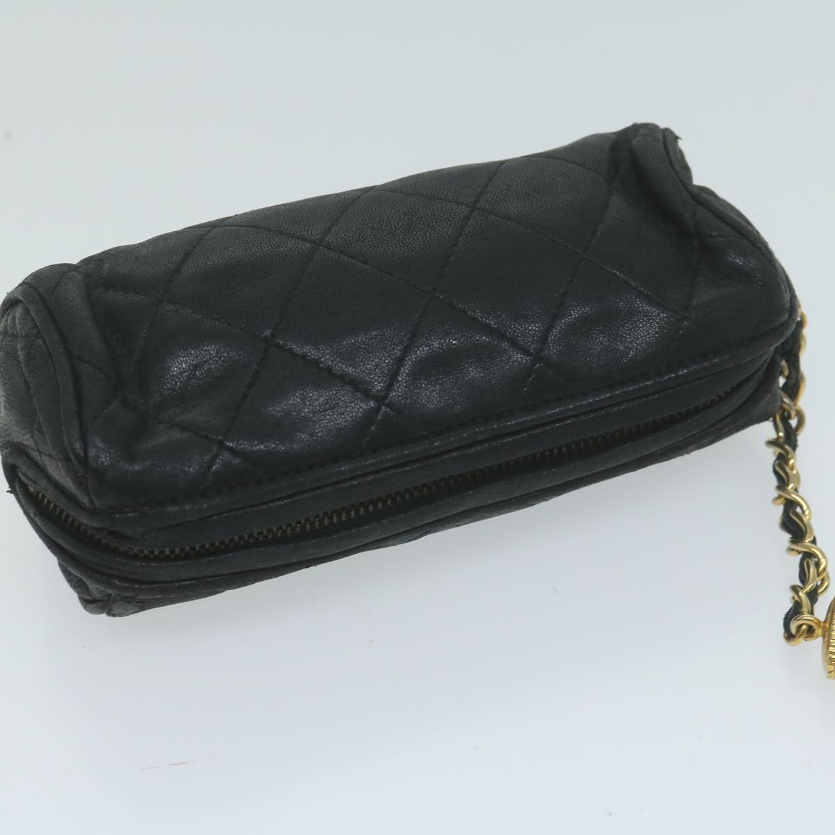 CHANEL Pouch Lamb Skin Black CC bs11890