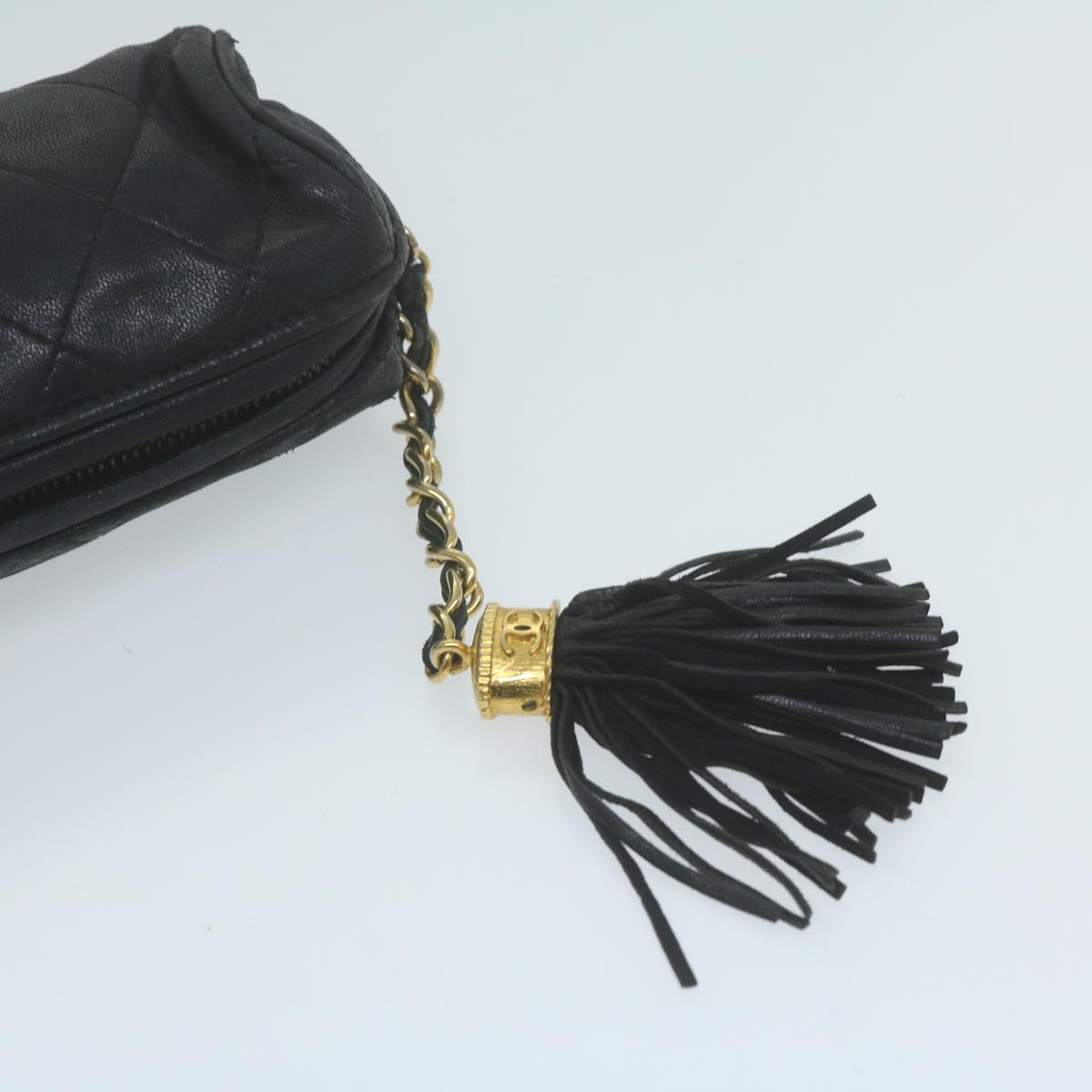 CHANEL Pouch Lamb Skin Black CC bs11890