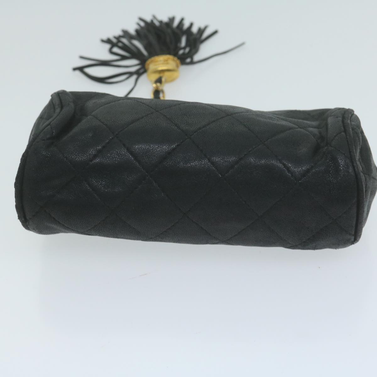 CHANEL Pouch Lamb Skin Black CC bs11890
