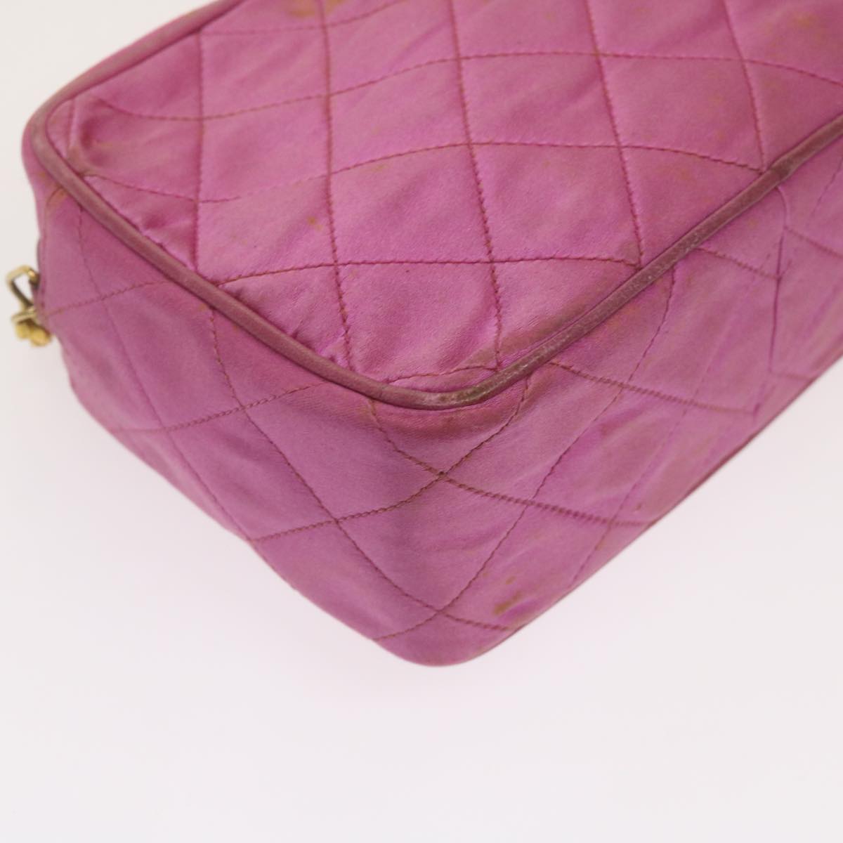 CHANEL Chain Shoulder Bag Satin Pink CC bs12068