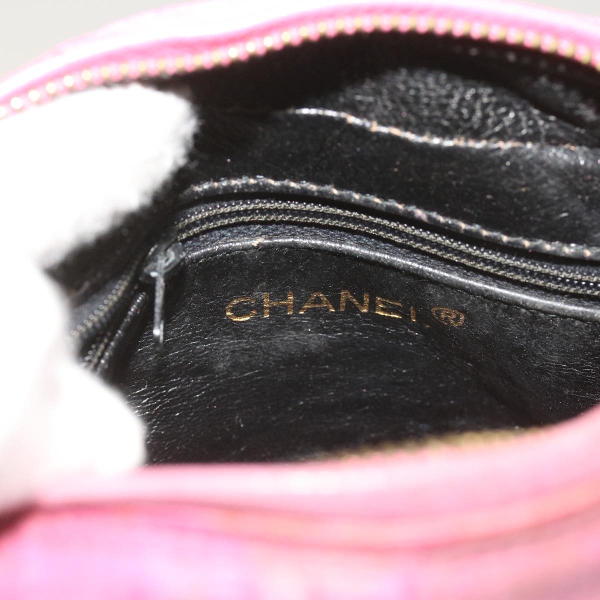 CHANEL Chain Shoulder Bag Satin Pink CC bs12068