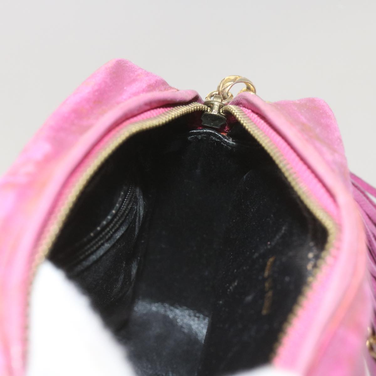 CHANEL Chain Shoulder Bag Satin Pink CC bs12068