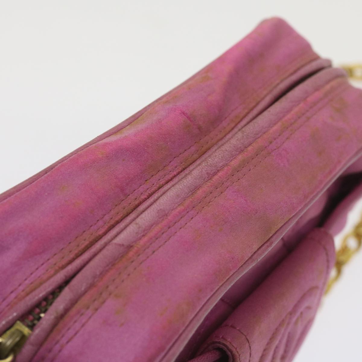 CHANEL Chain Shoulder Bag Satin Pink CC bs12068