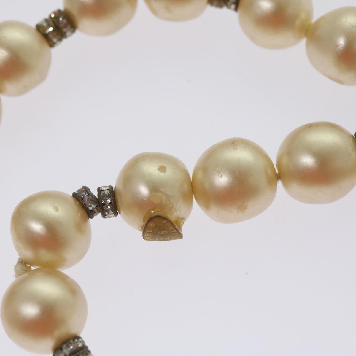 CHANEL Pearl Bracelet metal White CC bs12272