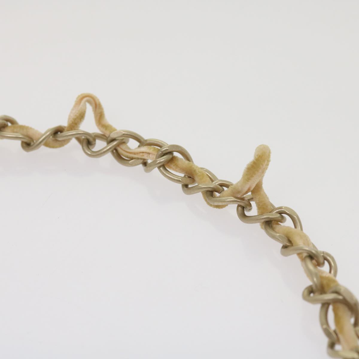 CHANEL Ribbon Chain metal Pink CC bs12327