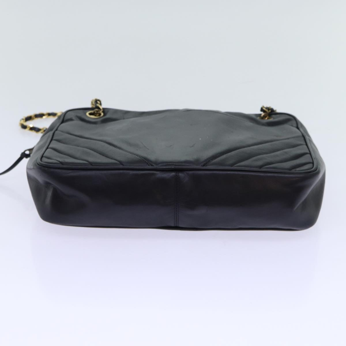 CHANEL Matelasse Chain Shoulder Bag Leather Black CC bs13119