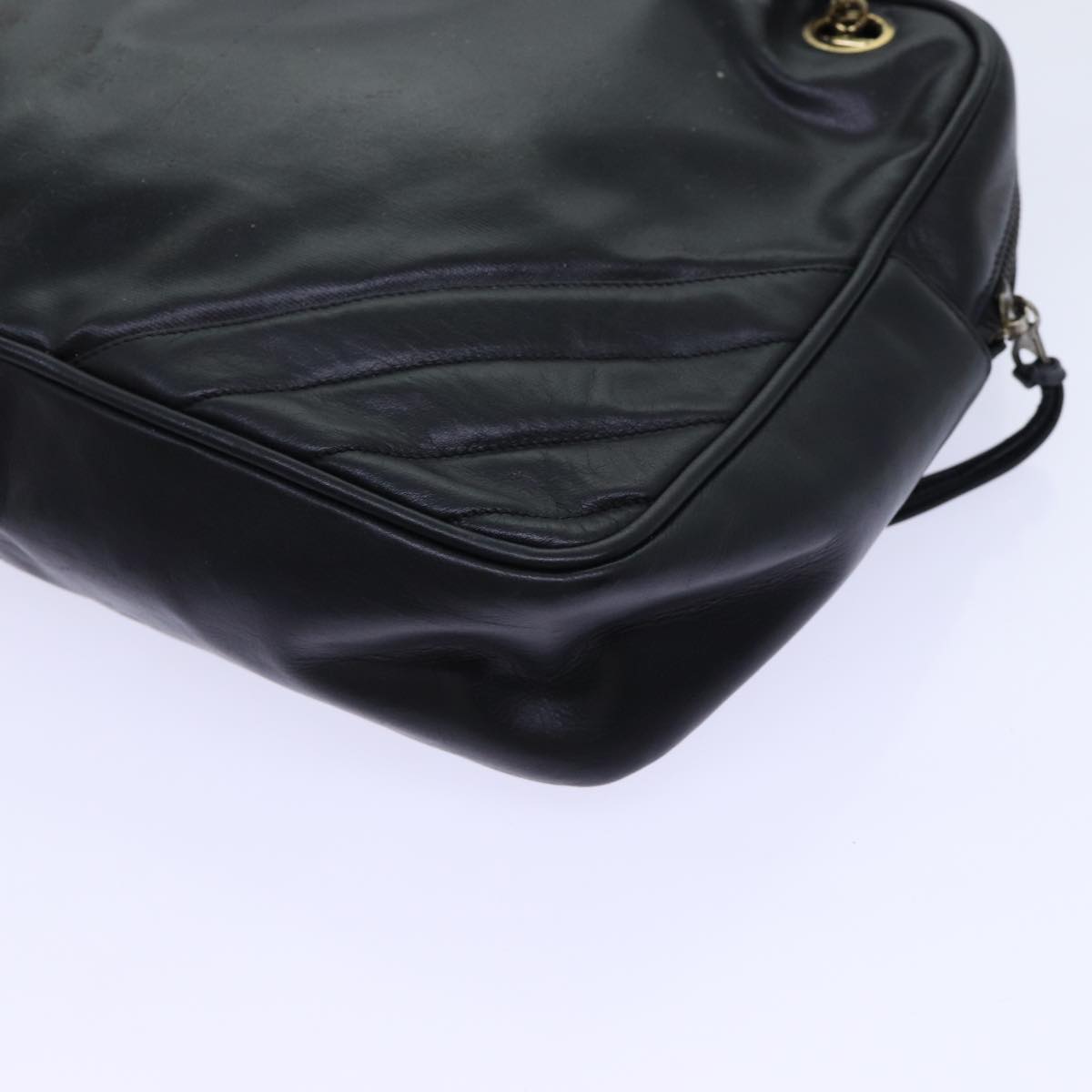 CHANEL Matelasse Chain Shoulder Bag Leather Black CC bs13119
