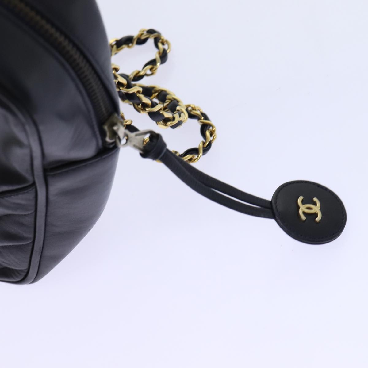 CHANEL Matelasse Chain Shoulder Bag Leather Black CC bs13119