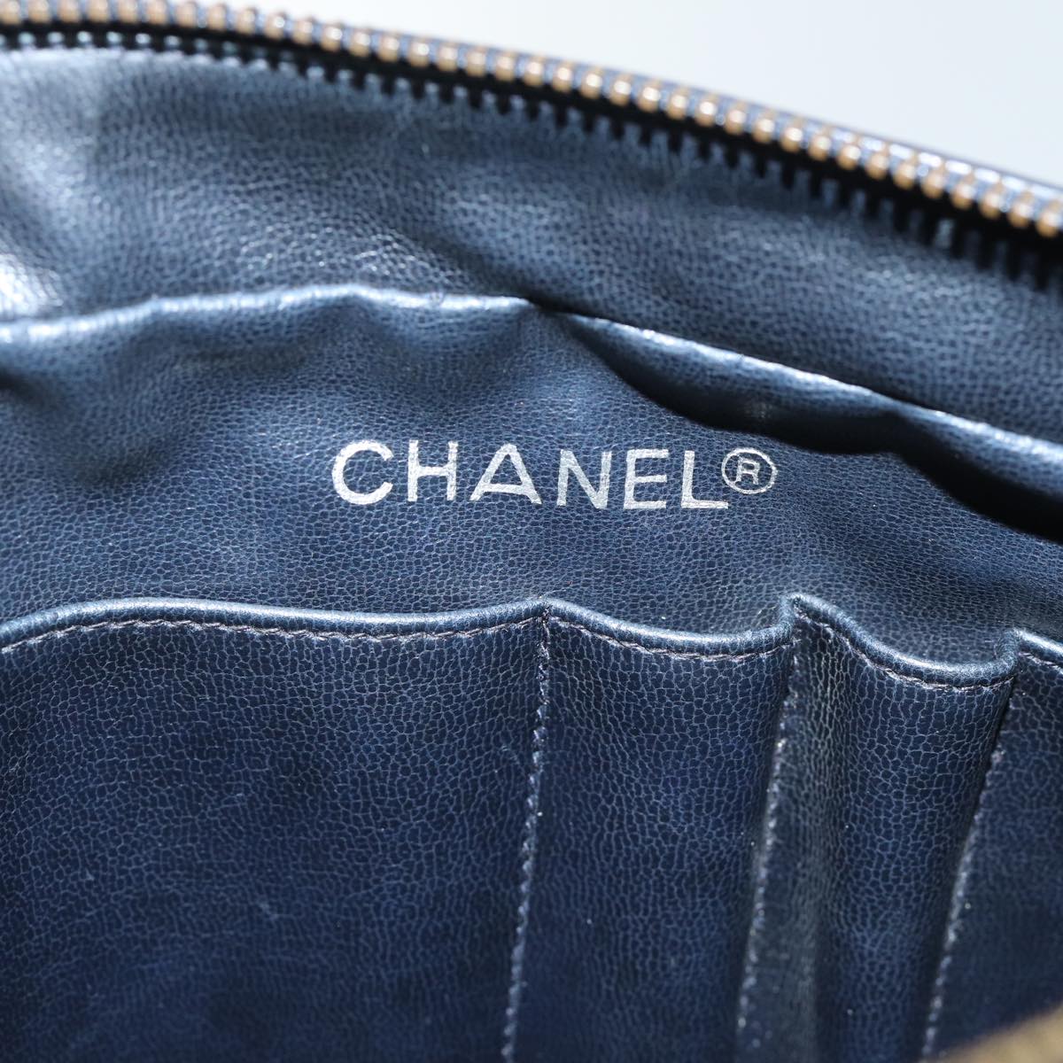 CHANEL Matelasse Chain Shoulder Bag Leather Black CC bs13119
