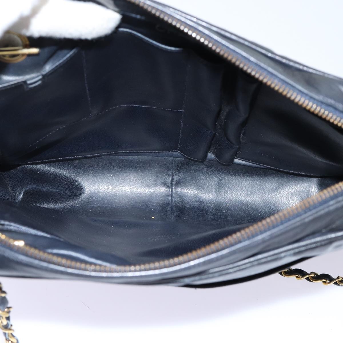 CHANEL Matelasse Chain Shoulder Bag Leather Black CC bs13119