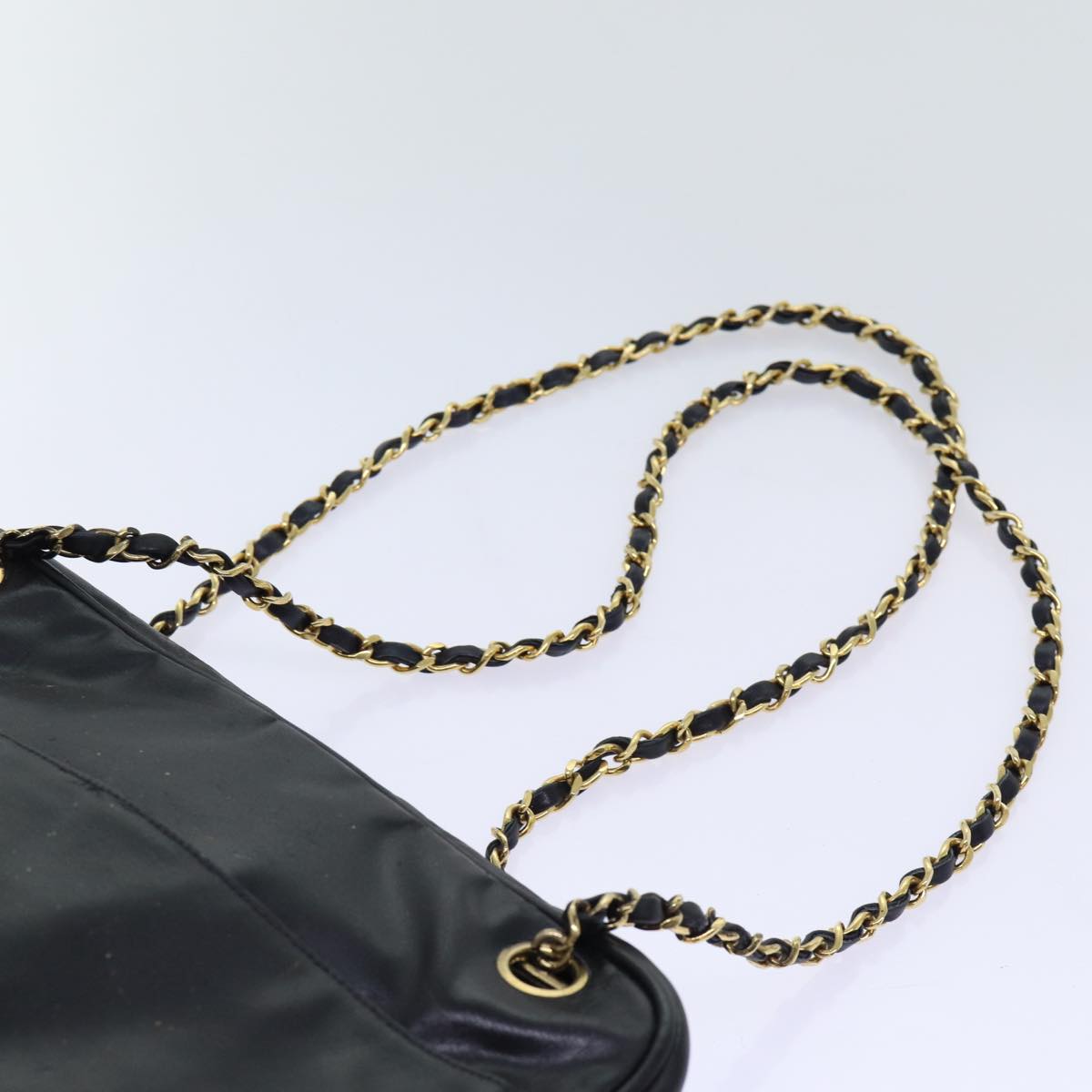 CHANEL Matelasse Chain Shoulder Bag Leather Black CC bs13119