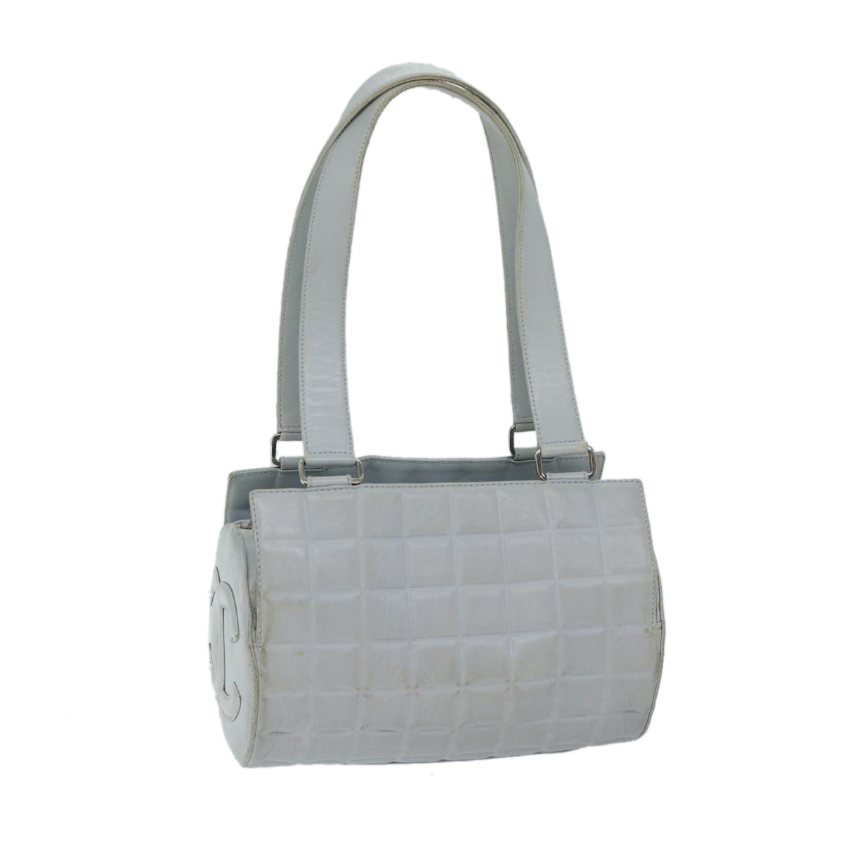 CHANEL COCO Mark Choco Bar Shoulder Bag Lamb Skin Blue CC bs13362