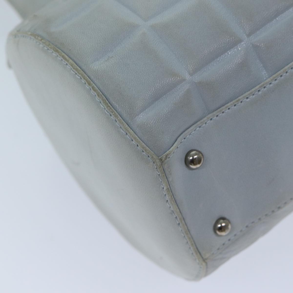 CHANEL COCO Mark Choco Bar Shoulder Bag Lamb Skin Blue CC bs13362