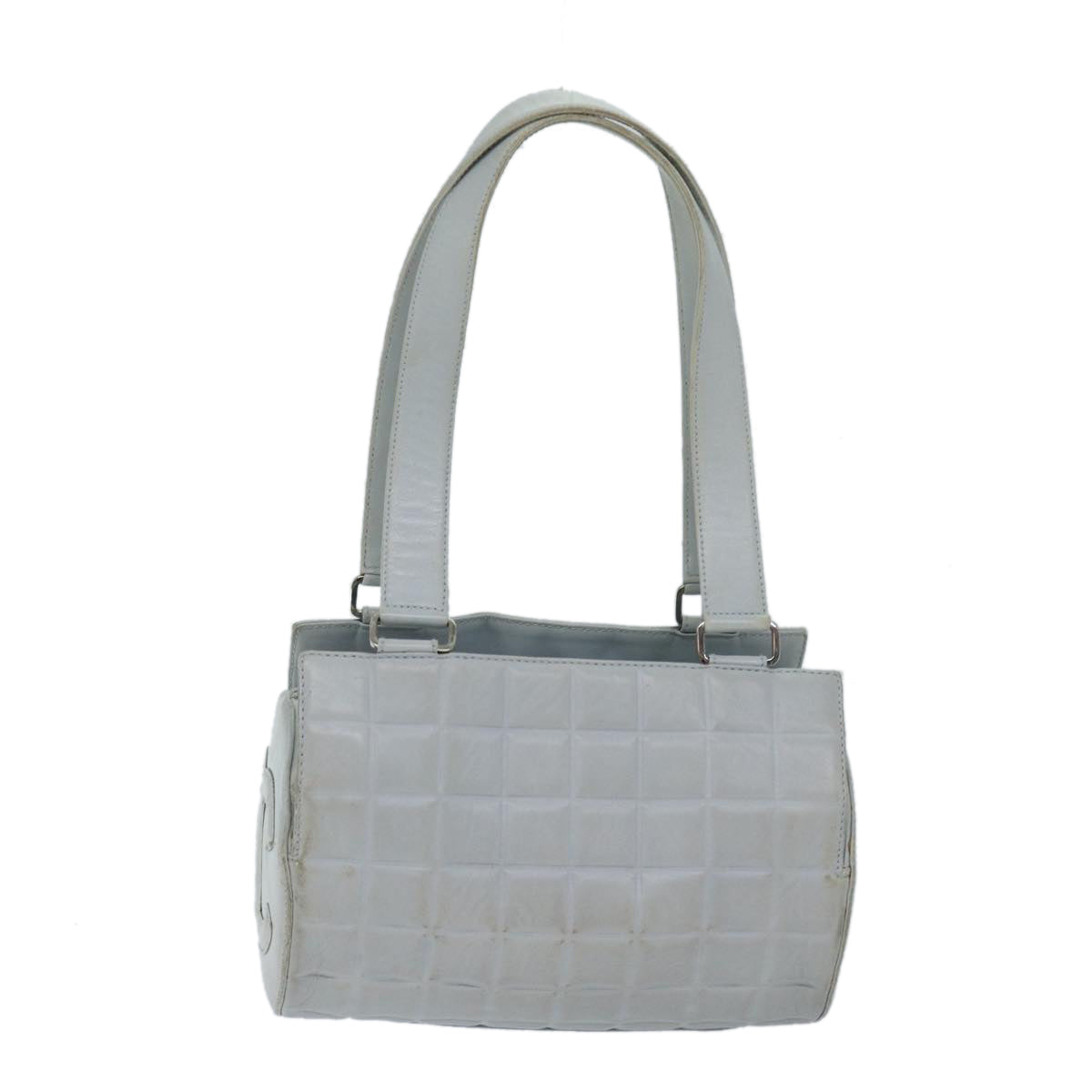 CHANEL COCO Mark Choco Bar Shoulder Bag Lamb Skin Blue CC bs13362