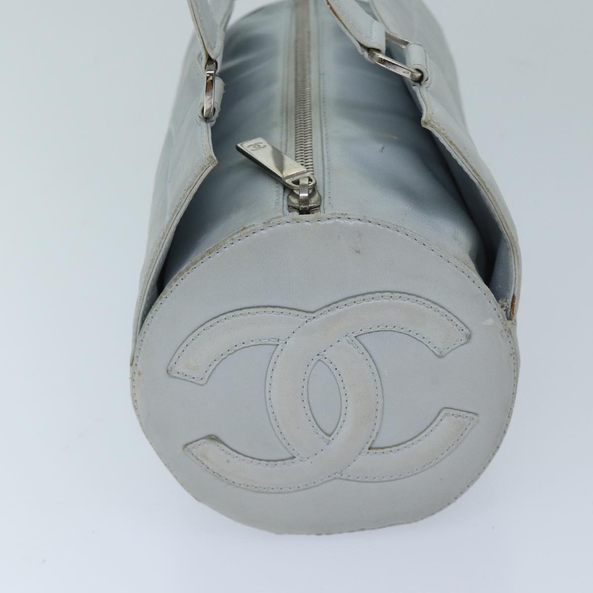 CHANEL COCO Mark Choco Bar Shoulder Bag Lamb Skin Blue CC bs13362