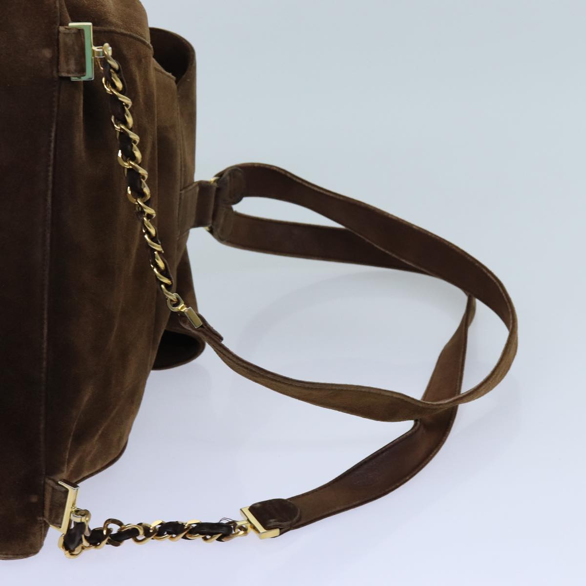 CHANEL COCO Mark Backpack Suede Brown CC bs13597