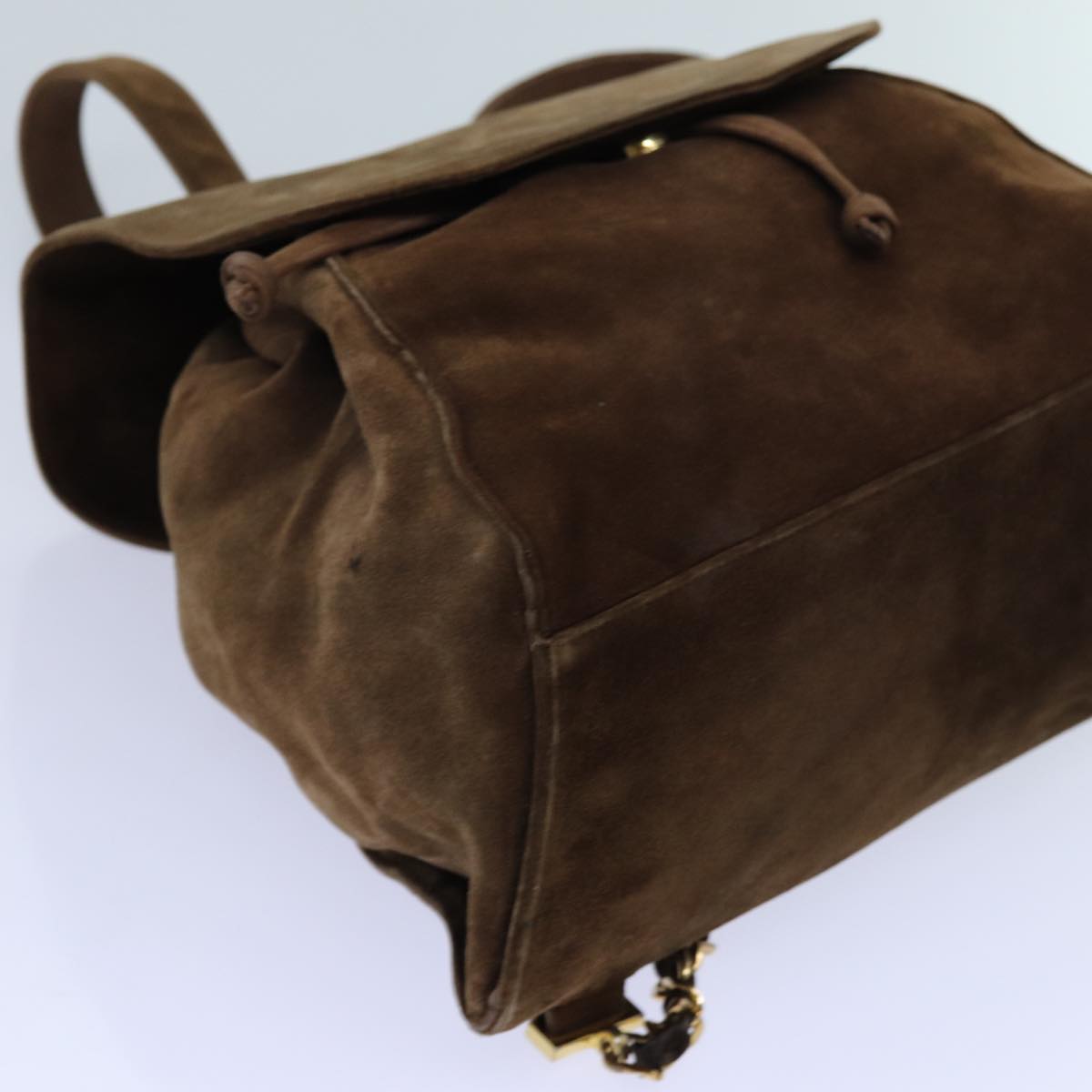 CHANEL COCO Mark Backpack Suede Brown CC bs13597