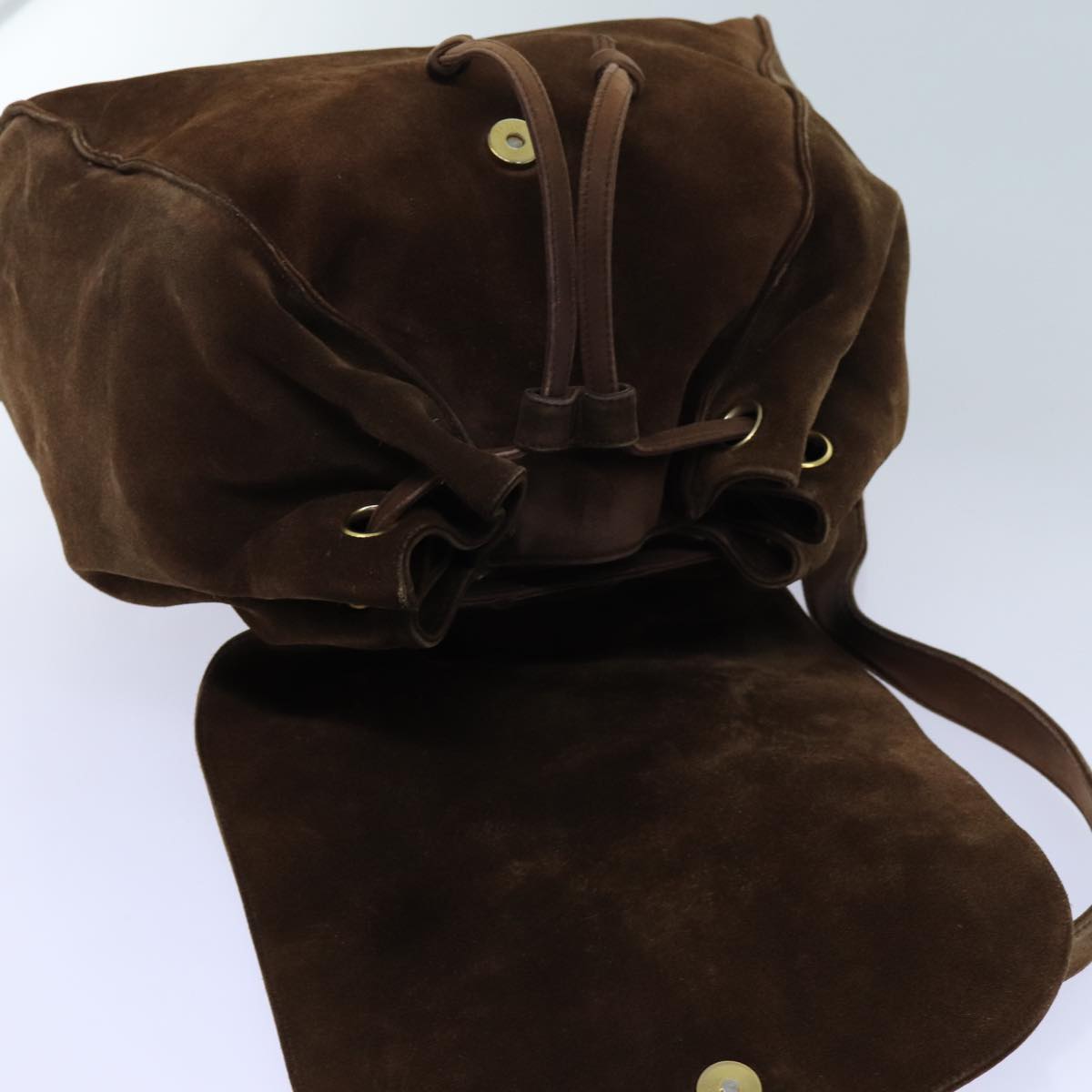 CHANEL COCO Mark Backpack Suede Brown CC bs13597