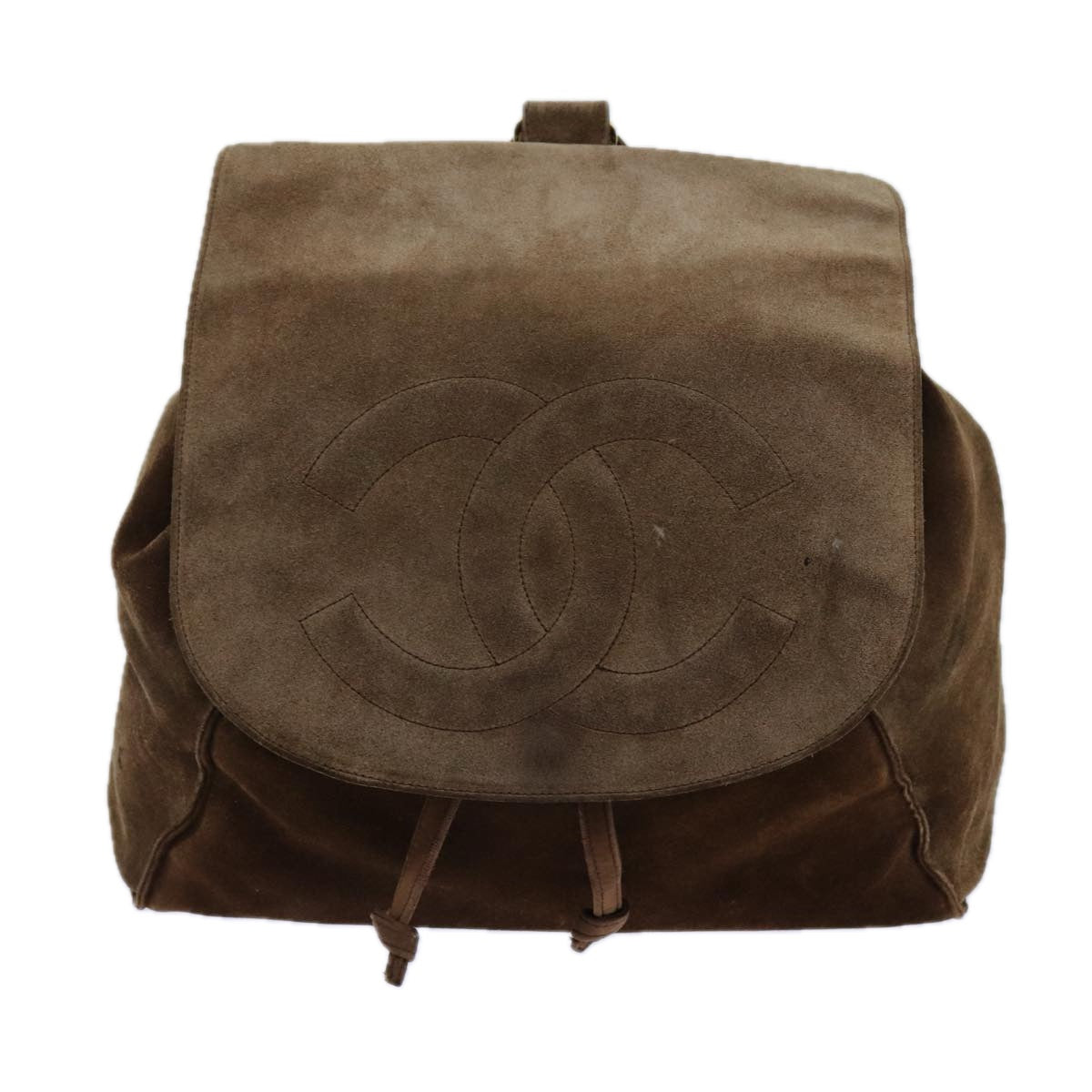 CHANEL COCO Mark Backpack Suede Brown CC bs13597