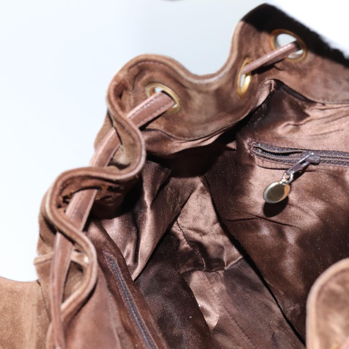 CHANEL COCO Mark Backpack Suede Brown CC bs13597
